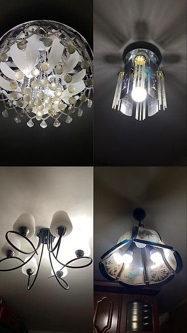 Люстры 4 шт всего за 3600с 1) Каскадный кристаллический плафон at lalafo.kg Люстры 4 шт всего за 3600с 1) Каскадный кристаллический плафон