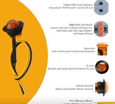 Габаритные огни, машина, прицеп. 12в. цена за 10шт. размеры на фото at lalafo.kg Габаритные огни, машина, прицеп. 12в. цена за 10шт. размеры на фото