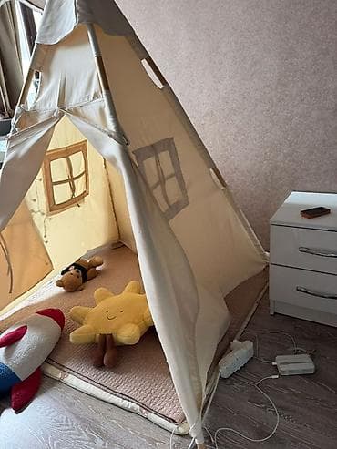 Чатырлар жана үйлөр: Б/У Детская палатка-типи с ковриком Коврик и мягкие в подарок - Тип lalafo.kg да — 2 Чатырлар жана үйлөр: Б/У Детская палатка-типи с ковриком Коврик и мягкие в подарок - Тип — 2