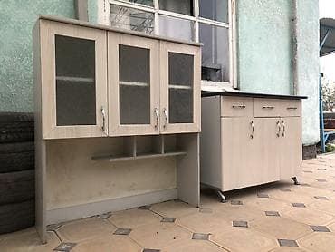 Кухонный гарнитур, Б/у, цвет - Бежевый, ДСП, Платная доставка at lalafo.kg Кухонный гарнитур, Б/у, цвет - Бежевый, ДСП, Платная доставка