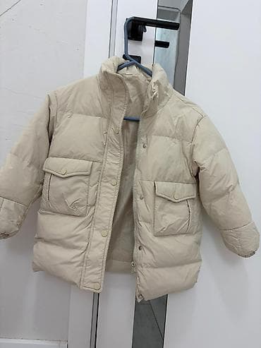 Пуховик детский, теплый, удлиненный, цвет молочный/бежевый at lalafo.kg Пуховик детский, теплый, удлиненный, цвет молочный/бежевый