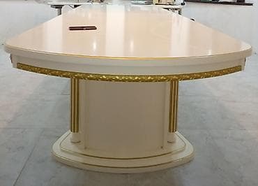 Офис столдору: Кеңсе үчүн үстөл, Жөндөлбөй турган, түсү - Саргыч боз, Oval, Башка материал lalafo.kg да — 2 Офис столдору: Кеңсе үчүн үстөл, Жөндөлбөй турган, түсү - Саргыч боз, Oval, Башка материал — 2