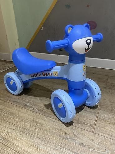 Детский четырехколесный беговел-каталка Little Bear - Яркий синий at lalafo.kg Детский четырехколесный беговел-каталка Little Bear - Яркий синий
