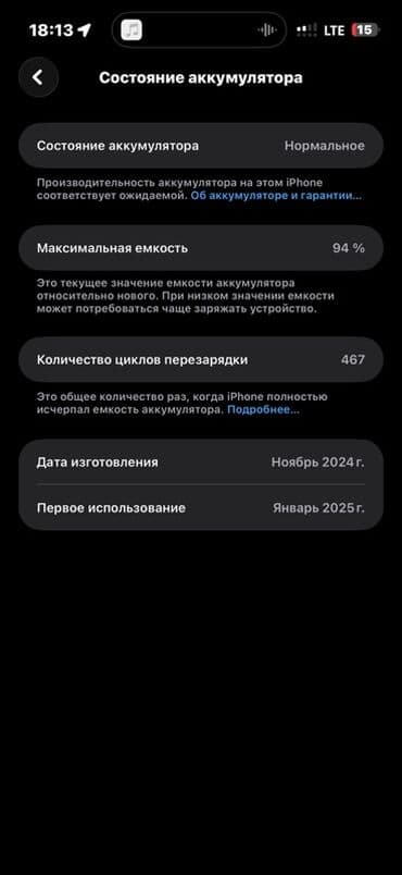 IPhone 16 Pro Max, 256 ГБ, Графит, Зарядное устройство, Защитное стекло, Чехол, 94 % at lalafo.kg IPhone 16 Pro Max, 256 ГБ, Графит, Зарядное устройство, Защитное стекло, Чехол, 94 %
