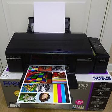 Epson L805 6 цветов Wi-Fi пробег 1500 страниц, печать с телефона at lalafo.kg Epson L805 6 цветов Wi-Fi пробег 1500 страниц, печать с телефона