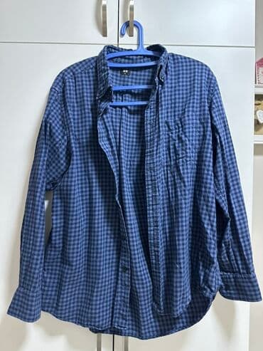 Мужская рубашка, XL, Uniqlo, Б/у, цвет - Синий at lalafo.kg Мужская рубашка, XL, Uniqlo, Б/у, цвет - Синий