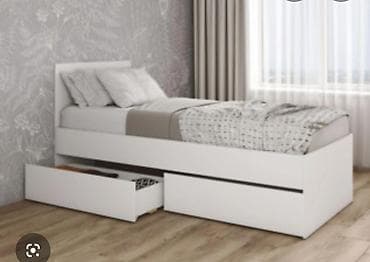 Односпальная кровать, С ящиком для хранения, длина - 200 см at lalafo.kg Односпальная кровать, С ящиком для хранения, длина - 200 см