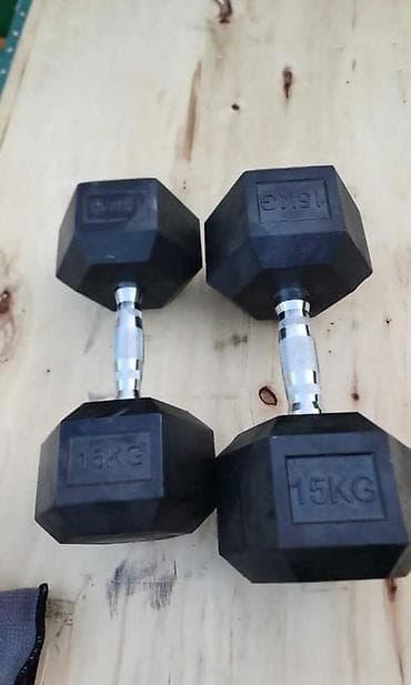 Proton: Гантели гексагональные, пара 15 кг - Вес каждой гантели: 15 kg lalafo.kg да — 1 Proton: Гантели гексагональные, пара 15 кг - Вес каждой гантели: 15 kg — 1