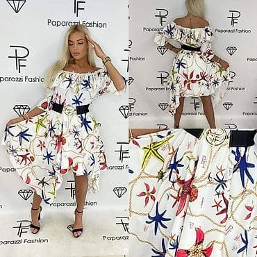 Производство Турция.Платье Paparazzi Fashion с морским принтом - at lalafo.kg Производство Турция.Платье Paparazzi Fashion с морским принтом -
