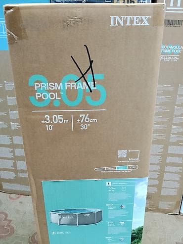 Круглый каркасный бассейн Intex Prism Frame Pool - Диаметр: 3,05 м at lalafo.kg Круглый каркасный бассейн Intex Prism Frame Pool - Диаметр: 3,05 м