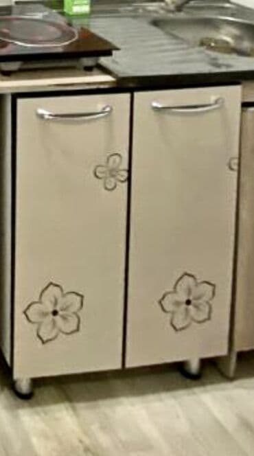 Тумба для кухни, С мойкой, Напольная, ДСП, цвет - Бежевый at lalafo.kg Тумба для кухни, С мойкой, Напольная, ДСП, цвет - Бежевый