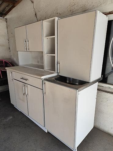 Офис эмереги: Ашкана гарнитуру, Колдонулган, түсү - Саргыч боз, МДФ, Өзү алып кетүү lalafo.kg да — 2 Офис эмереги: Ашкана гарнитуру, Колдонулган, түсү - Саргыч боз, МДФ, Өзү алып кетүү — 2