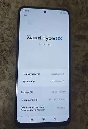 Redmi, Redmi Note 11, Б/у, 128 ГБ, цвет - Серый, 2 SIM at lalafo.kg Redmi, Redmi Note 11, Б/у, 128 ГБ, цвет - Серый, 2 SIM