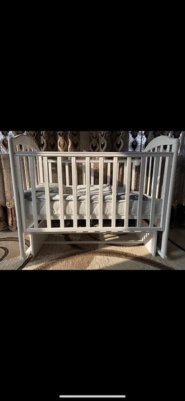 Люлька, Качалка, Дерево, цвет - Белый at lalafo.kg Люлька, Качалка, Дерево, цвет - Белый