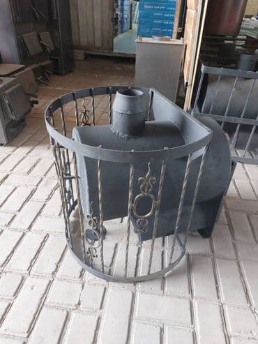 Дровяная печь с декоративным кованым кожухом - Тип: металлическая at lalafo.kg Дровяная печь с декоративным кованым кожухом - Тип: металлическая