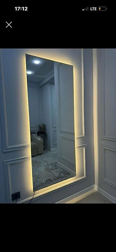 Напольное/настенное зеркало с подсветкой - Прямоугольное зеркало во at lalafo.kg Напольное/настенное зеркало с подсветкой - Прямоугольное зеркало во