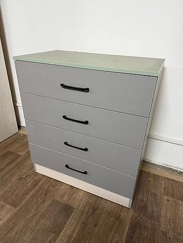 Комод для одежды, Без зеркала, ЛДСП, цвет - Серый at lalafo.kg Комод для одежды, Без зеркала, ЛДСП, цвет - Серый