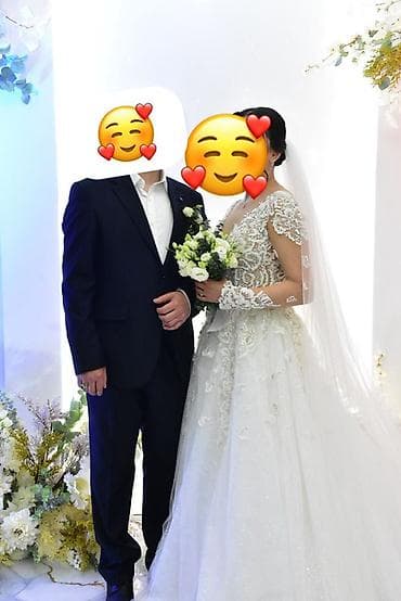 Продаю Свадебное платье с длинным шлейфом и фатой Надевали только 1 at lalafo.kg Продаю Свадебное платье с длинным шлейфом и фатой Надевали только 1