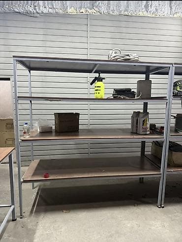 Металлические стеллажи и рабочие столы для мастерской/склада Все 4 at lalafo.kg Металлические стеллажи и рабочие столы для мастерской/склада Все 4