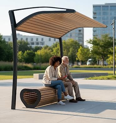 Скамейка Металл, Без спинки, С крышей at lalafo.kg Скамейка Металл, Без спинки, С крышей