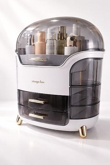 Органайзер для косметики с крышкой и ящиками - Вместительный бокс для at lalafo.kg Органайзер для косметики с крышкой и ящиками - Вместительный бокс для