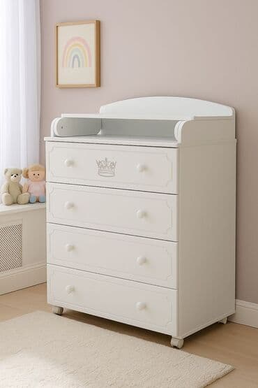 Детский комод, Новый, С пеленальным столиком, ЛДСП, цвет - Белый, В рассрочку at lalafo.kg Детский комод, Новый, С пеленальным столиком, ЛДСП, цвет - Белый, В рассрочку