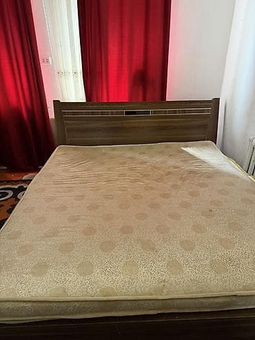 Спальный гарнитур в современном стиле, цвет – тёплый орех с at lalafo.kg Спальный гарнитур в современном стиле, цвет – тёплый орех с