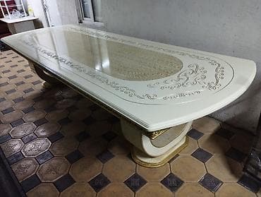 Большой обеденный стол в классическом стиле - Форма столешницы at lalafo.kg Большой обеденный стол в классическом стиле - Форма столешницы