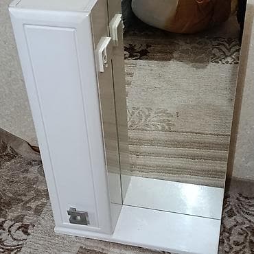 Шкаф для ванной, С зеркалом, МДФ at lalafo.kg Шкаф для ванной, С зеркалом, МДФ