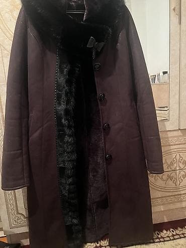 Женская длинная дублёнка из натуральной овчины. - Цвет: глубокий at lalafo.kg Женская длинная дублёнка из натуральной овчины. - Цвет: глубокий