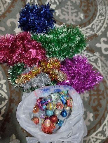 Елка и игрушки мишура at lalafo.kg Елка и игрушки мишура