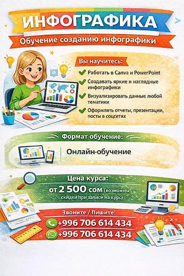 Курс: Инфографика — обучение созданию инфографики Формат at lalafo.kg Курс: Инфографика — обучение созданию инфографики Формат
