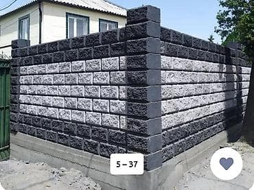 Заборы из пескоблока, Установка, Бесплатная доставка, Гарантия at lalafo.kg Заборы из пескоблока, Установка, Бесплатная доставка, Гарантия
