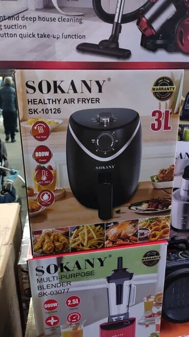Аэрогриль (фритюрница без масла) SOKANY SK-10126 - Объем корзины: 3 at lalafo.kg Аэрогриль (фритюрница без масла) SOKANY SK-10126 - Объем корзины: 3