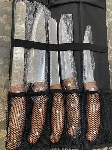 Набор кухонных ножей Zepter (Rostfrei) в чехле-ролле. Состав набора at lalafo.kg Набор кухонных ножей Zepter (Rostfrei) в чехле-ролле. Состав набора
