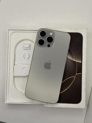IPhone 16 Pro Max, Б/у, 256 ГБ, Natural Titanium, Коробка, 100 % at lalafo.kg IPhone 16 Pro Max, Б/у, 256 ГБ, Natural Titanium, Коробка, 100 %