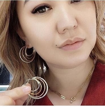 Серебряный Серьги Конго Серебро напыление жёлтое золото 925 пробы at lalafo.kg Серебряный Серьги Конго Серебро напыление жёлтое золото 925 пробы