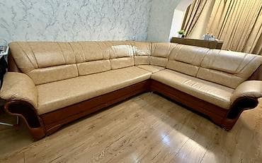 Комплект мягкой мебели, Б/у, Самовывоз, цвет - Бежевый at lalafo.kg Комплект мягкой мебели, Б/у, Самовывоз, цвет - Бежевый