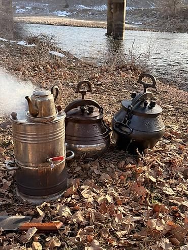 Полевой комплект для готовки на открытом огне: - Самовар-дровяная at lalafo.kg Полевой комплект для готовки на открытом огне: - Самовар-дровяная