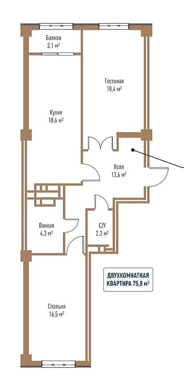2 комнаты, 76 м², Элитка, 4 этаж, Готовая ПСО (под самоотделку) at lalafo.kg — 3 2 комнаты, 76 м², Элитка, 4 этаж, Готовая ПСО (под самоотделку) — 3