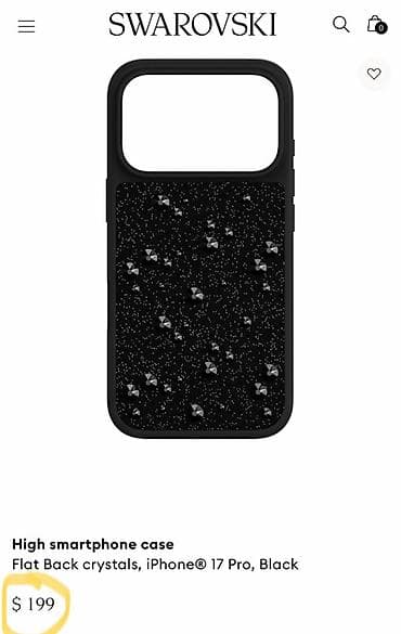 Чехол Swarovski для iPhone 17 Pro, Black Пользовалась только месяц. На at lalafo.kg Чехол Swarovski для iPhone 17 Pro, Black Пользовалась только месяц. На