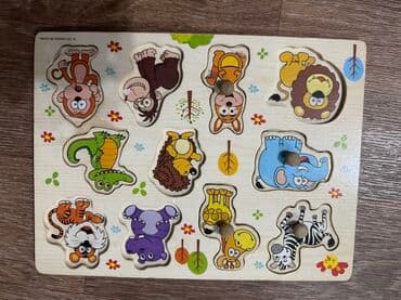 Набор развивающих игрушек для малышей: 1) Деревянный сортер-вкладыш с at lalafo.kg Набор развивающих игрушек для малышей: 1) Деревянный сортер-вкладыш с