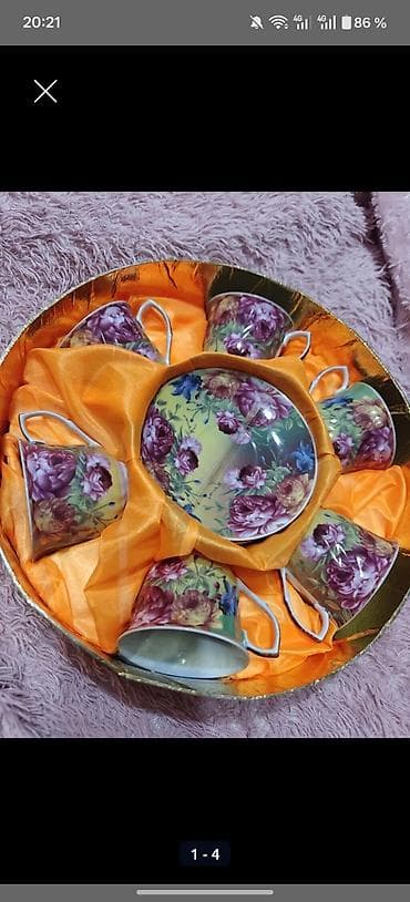 Чайный набор - 6 чашек - 6 блюдец Диаметр блюдец: стандартный под at lalafo.kg Чайный набор - 6 чашек - 6 блюдец Диаметр блюдец: стандартный под