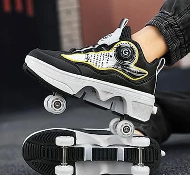 Черные кроссовки с колесиками, которые можно использовать как обычную at lalafo.kg Черные кроссовки с колесиками, которые можно использовать как обычную