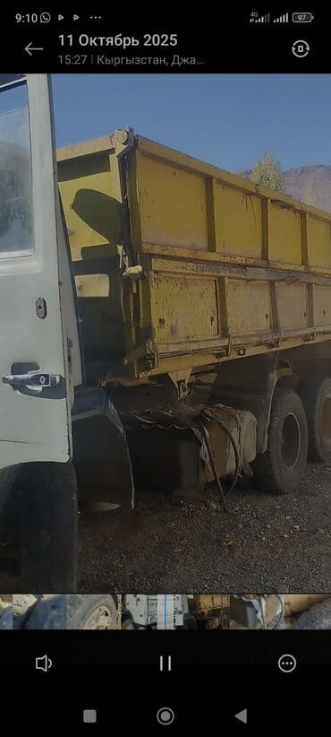 КАМАЗ самосвал, 6x4 - Кузов-самосвал жёлтого цвета с высокими at lalafo.kg КАМАЗ самосвал, 6x4 - Кузов-самосвал жёлтого цвета с высокими