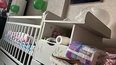 Манеж-кровать, Новый, С комодом, Дерево at lalafo.kg Манеж-кровать, Новый, С комодом, Дерево