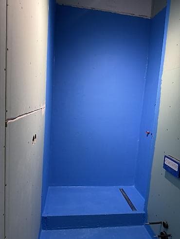 Рубероид: Гидроизоляция душевой/санузла «под плитку» - Выполнена обмазочная lalafo.kg да — 1 Рубероид: Гидроизоляция душевой/санузла «под плитку» - Выполнена обмазочная — 1