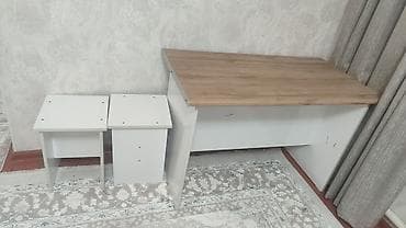 Офисный стол, Нерегулируемый, цвет - Белый, Прямоугольный, ЛДСП at lalafo.kg Офисный стол, Нерегулируемый, цвет - Белый, Прямоугольный, ЛДСП