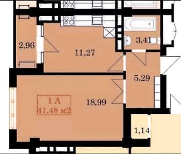 1 комната, 42 м², Элитка, 9 этаж, Готовая ПСО (под самоотделку) at lalafo.kg 1 комната, 42 м², Элитка, 9 этаж, Готовая ПСО (под самоотделку)