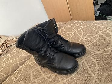 Черные кожаные берцы/ботинки - Материал верха: натуральная кожа с at lalafo.kg Черные кожаные берцы/ботинки - Материал верха: натуральная кожа с